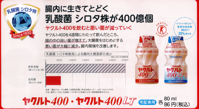 ヤクルトって新型コロナウイルス対策になるの？腸内環境を整えて免疫力向上！ヤクルト400なら乳酸菌シロタ株400億個！